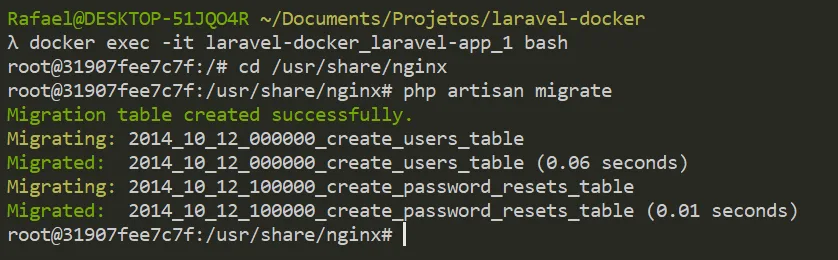 docker exec