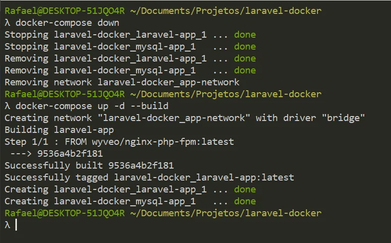 docker-compose dow / up